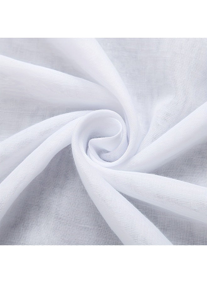 وشاح رأس شماغ أبيض للرجال-140x140 مزيج قطن ممتاز للارتداء اليومي ، رمضان والعيد - Image 5